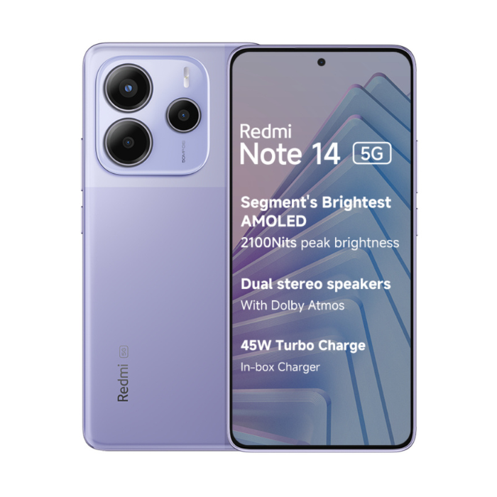 Xiaomi Redmi Note 14 5G 512GB/12GB RAM Lavender Purple Dual Sim Global Version